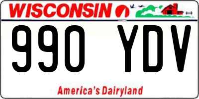 WI license plate 990YDV