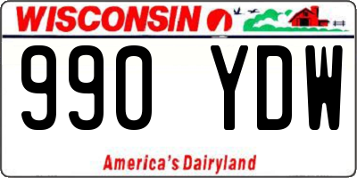 WI license plate 990YDW