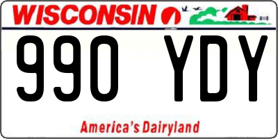 WI license plate 990YDY