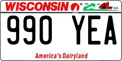 WI license plate 990YEA