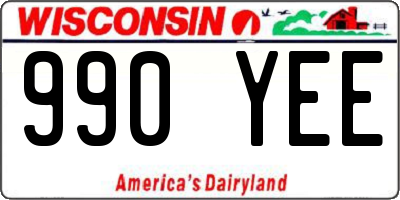WI license plate 990YEE