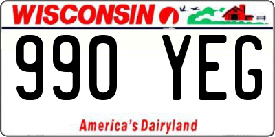 WI license plate 990YEG