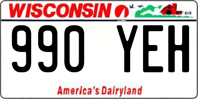 WI license plate 990YEH