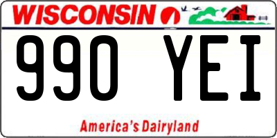 WI license plate 990YEI