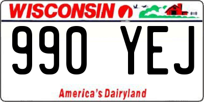 WI license plate 990YEJ