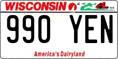 WI license plate 990YEN