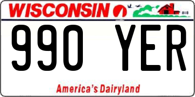 WI license plate 990YER