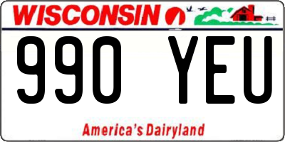 WI license plate 990YEU
