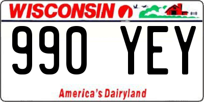 WI license plate 990YEY