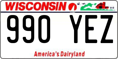 WI license plate 990YEZ