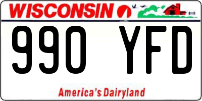 WI license plate 990YFD
