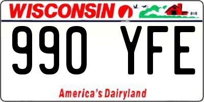 WI license plate 990YFE