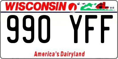 WI license plate 990YFF