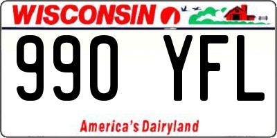 WI license plate 990YFL