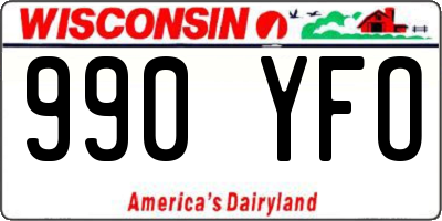 WI license plate 990YFO