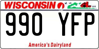 WI license plate 990YFP