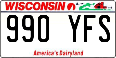 WI license plate 990YFS