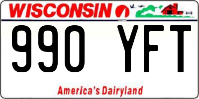 WI license plate 990YFT