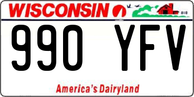 WI license plate 990YFV