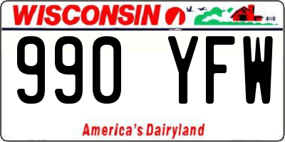 WI license plate 990YFW