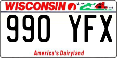 WI license plate 990YFX