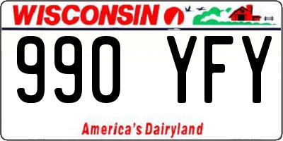 WI license plate 990YFY