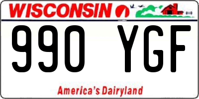 WI license plate 990YGF