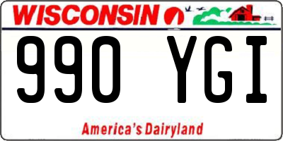 WI license plate 990YGI