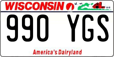 WI license plate 990YGS