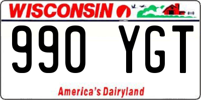 WI license plate 990YGT