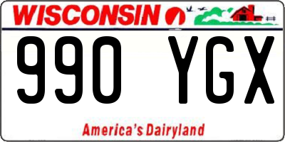 WI license plate 990YGX