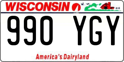 WI license plate 990YGY