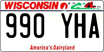 WI license plate 990YHA