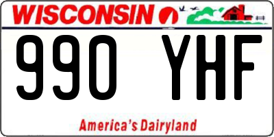 WI license plate 990YHF