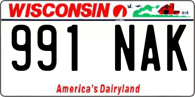 WI license plate 991NAK