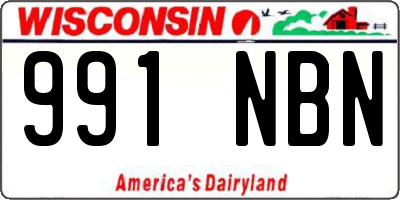 WI license plate 991NBN