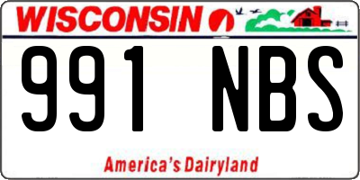 WI license plate 991NBS