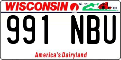 WI license plate 991NBU