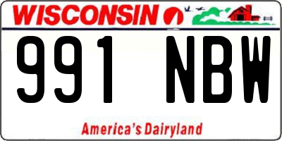 WI license plate 991NBW