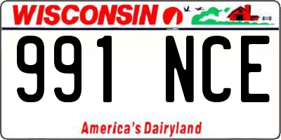 WI license plate 991NCE