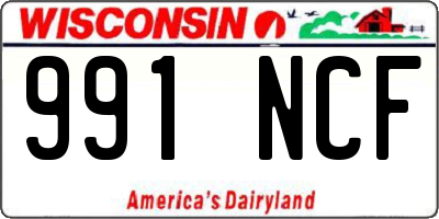 WI license plate 991NCF