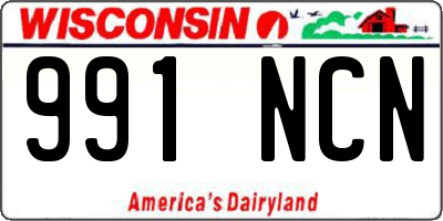 WI license plate 991NCN