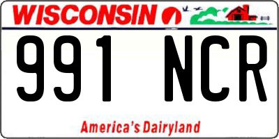 WI license plate 991NCR