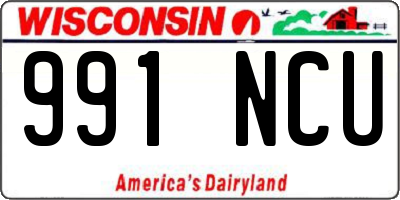 WI license plate 991NCU