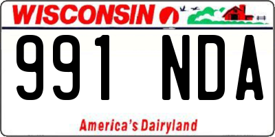 WI license plate 991NDA