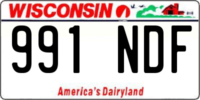 WI license plate 991NDF