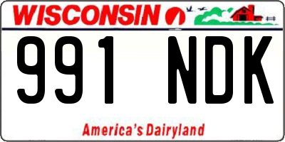 WI license plate 991NDK
