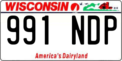 WI license plate 991NDP