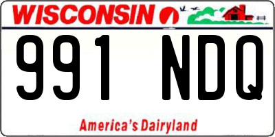 WI license plate 991NDQ