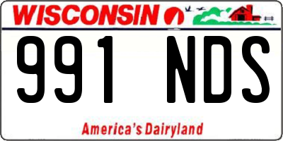 WI license plate 991NDS